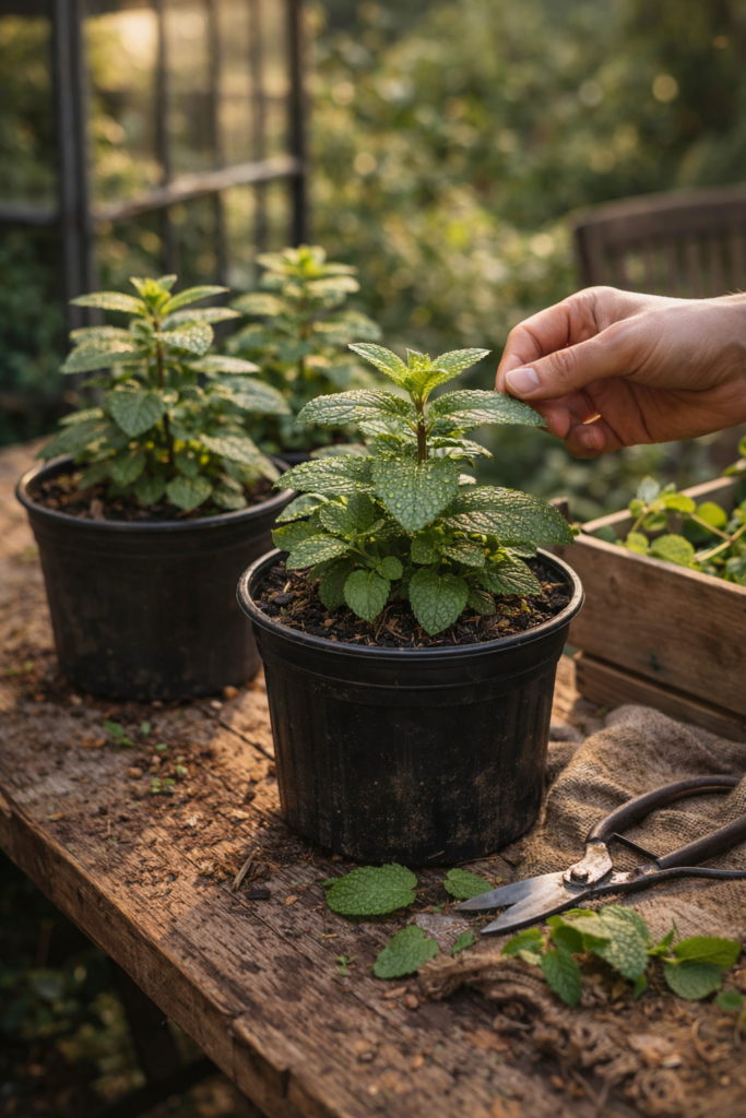 Verse muntplant direct van de kwekerij